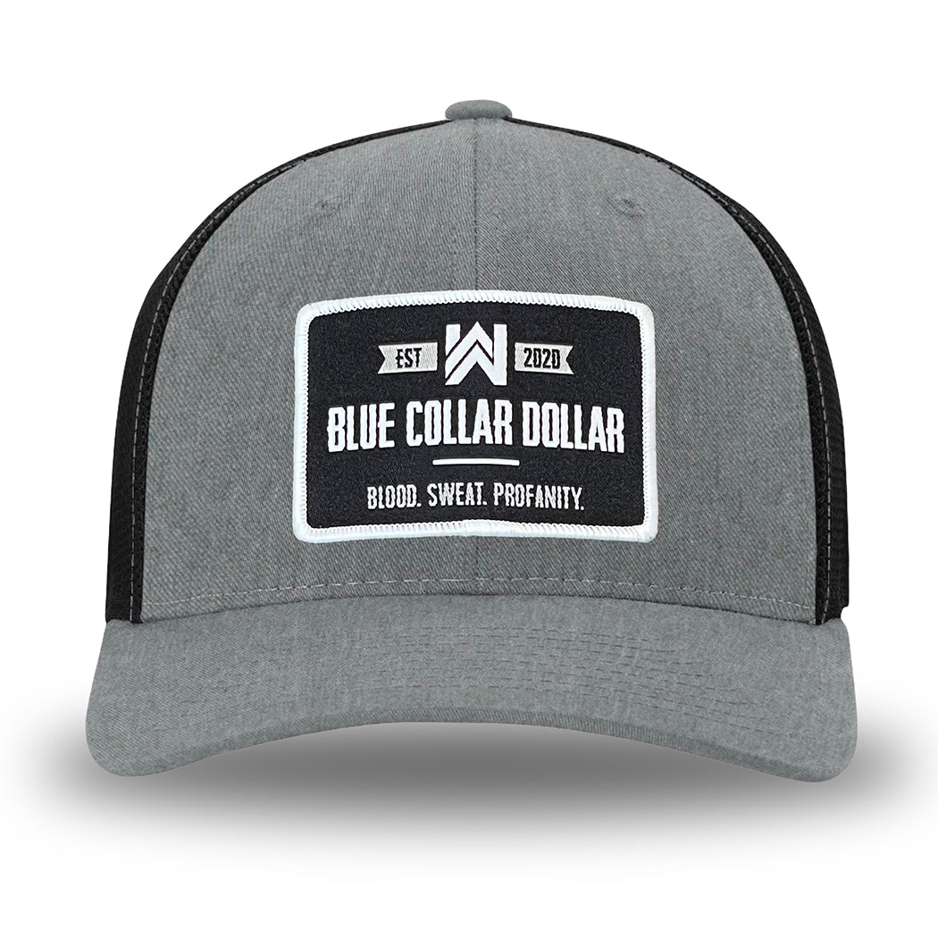 Trucker Patch Hat  Navy and Gray Mesh