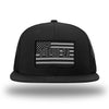 Solid Black WeWorkin hat—Richardson 511 brand snapback, flatbill trucker hat style. PRO-2A woven patch with black merrowed edge is centered on the front panels.