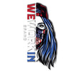 WEWORKIN BRAND red, white and blue patriotic Women's SKULL Decal—Custom die-cut Direct Transfer window sticker.
